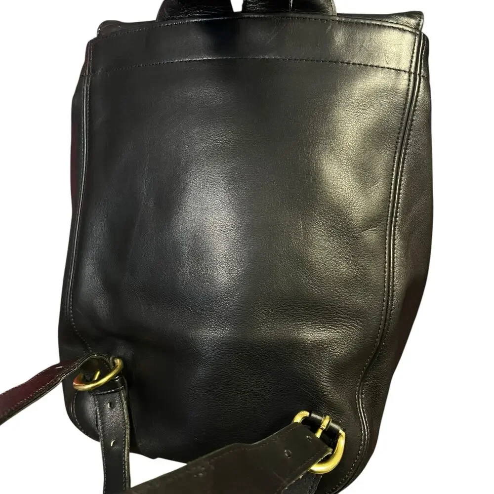 Vintage 1994 Coach Black Leather SoHo Bac Sac Backpack 4134 Made in USA w/ Card - Picture 6 of 12